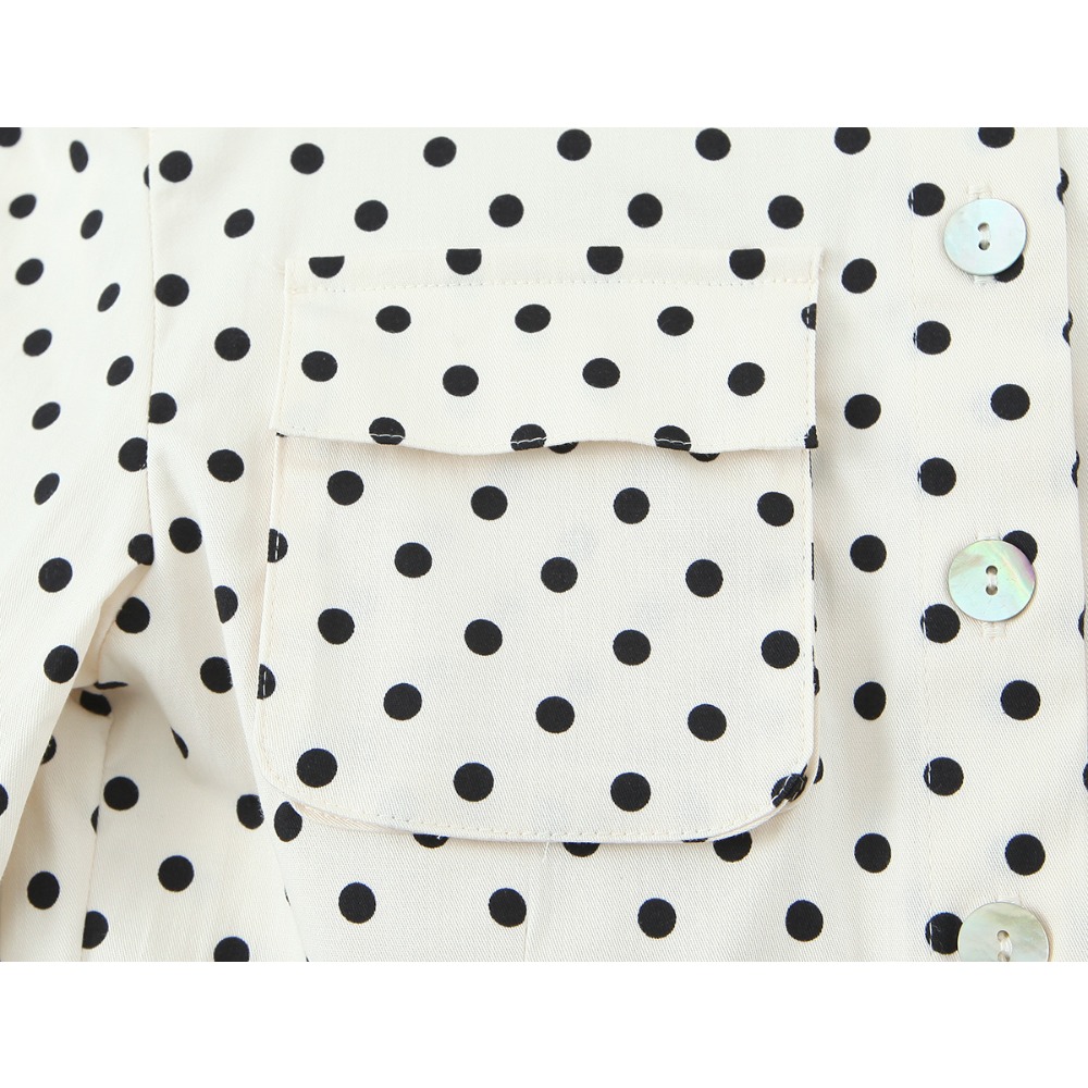 Elegant Chic Fitted Polka Dot  - Matcha review and price