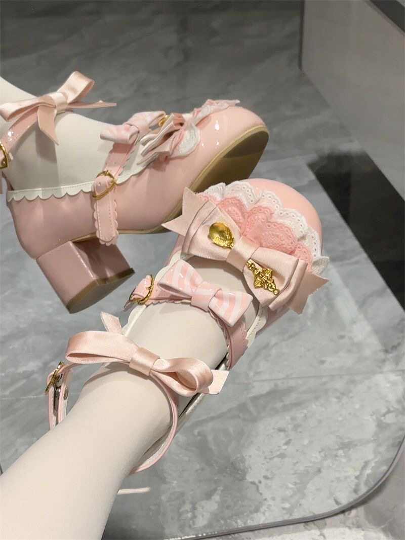Kawaii Lolita Shoes With Heart - Japanese Tea review and price