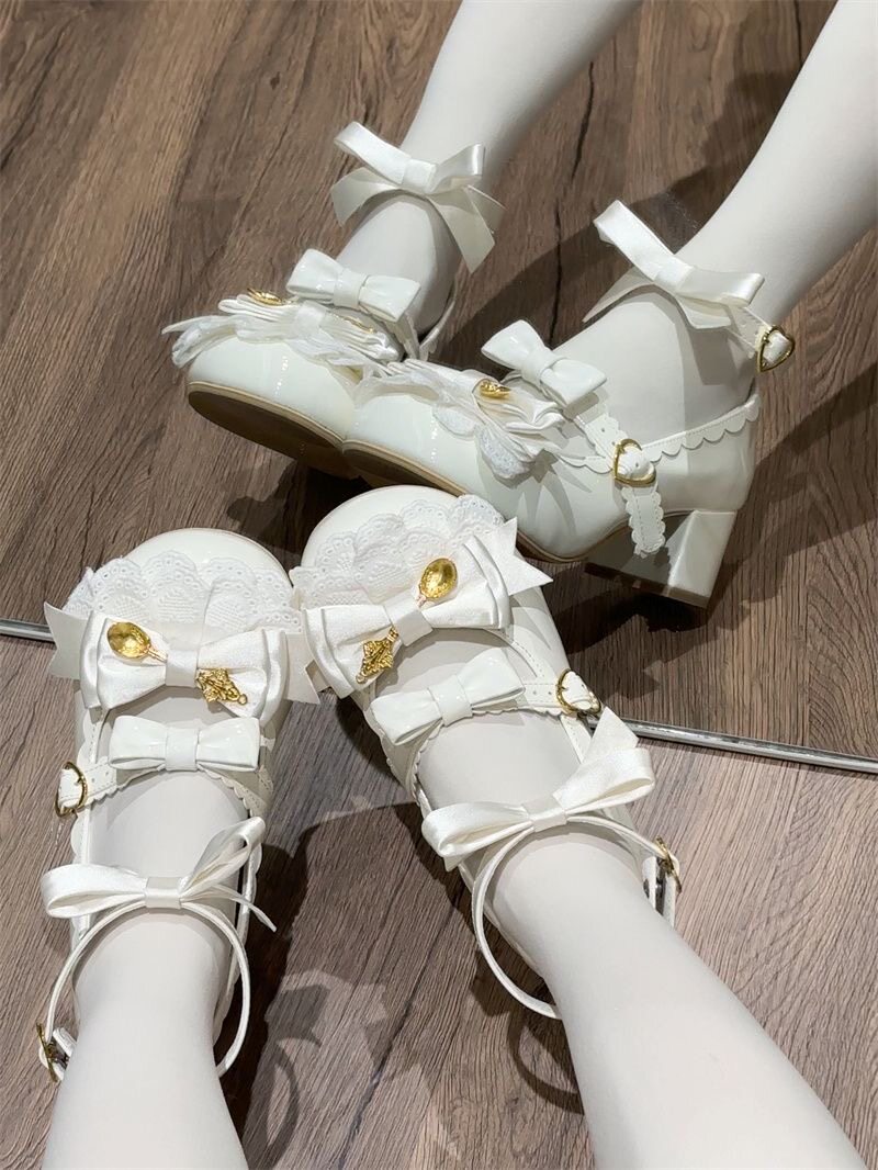 Kawaii Lolita Shoes With Heart - Japanese Tea review and price