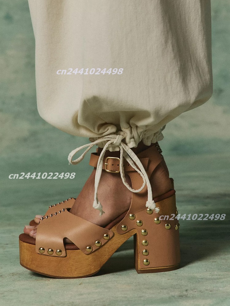 Women Chunky Block Wooden Heel - Geta Wooden Sandal review and price
